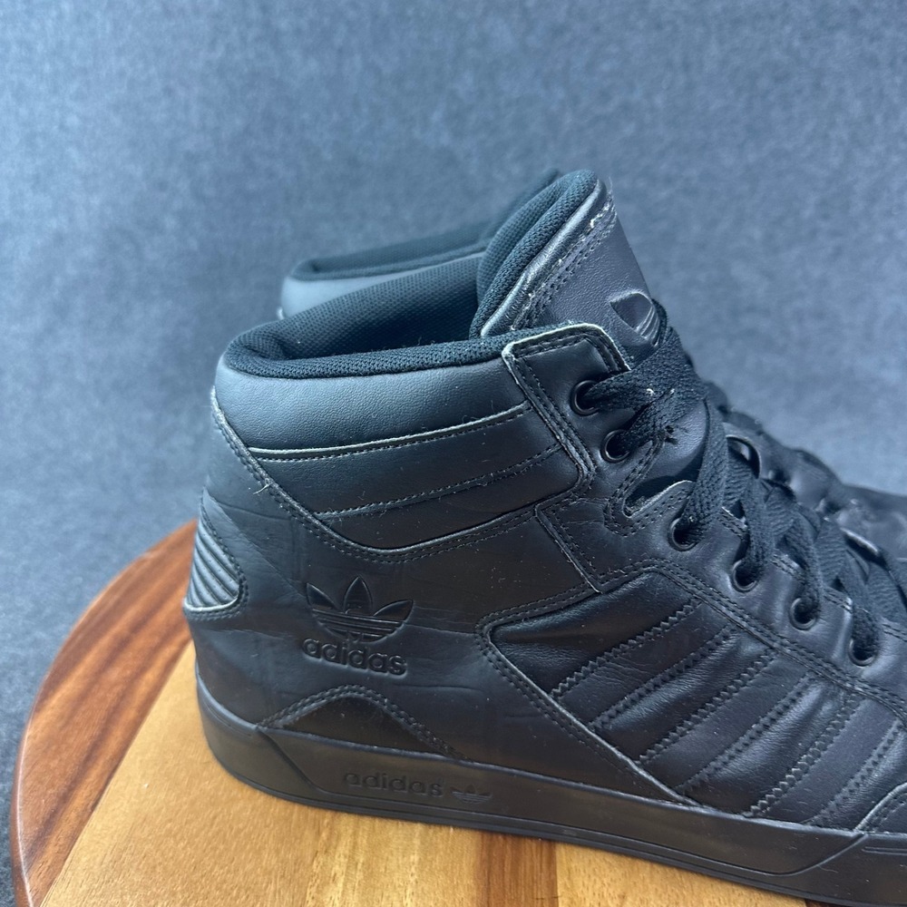 Adidas Originals Hard Hi Court AQ6800 Triple Black Mens 13 US High Top Sneaker - Picture 3 of 12